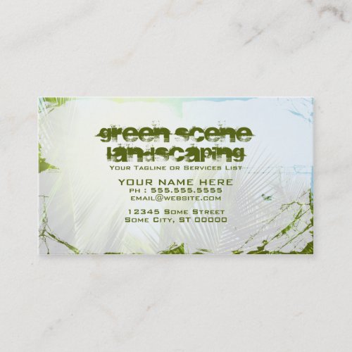 green scene landscaping business card