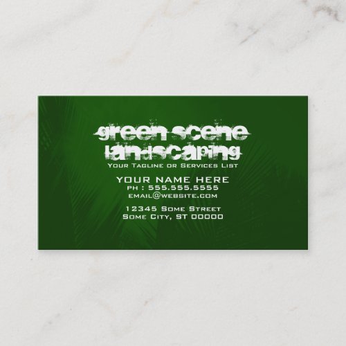 green scene landscaping business card