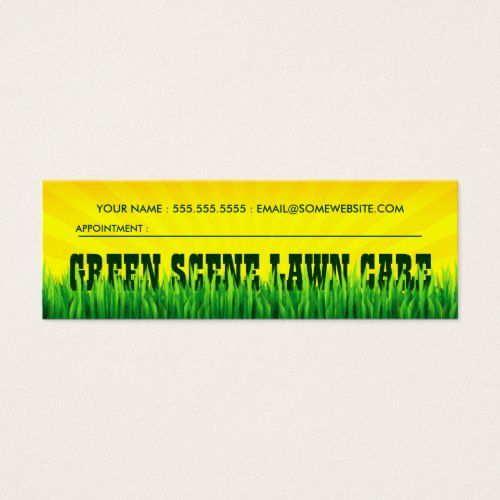 green scene lawn care appointment card business card template