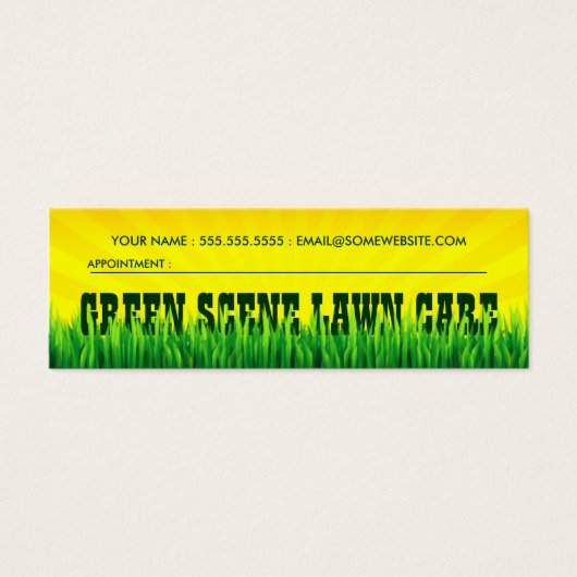 green scene lawn care appointment card (Front)