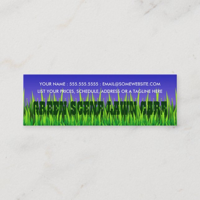 green scene lawn care mini business card (Front)