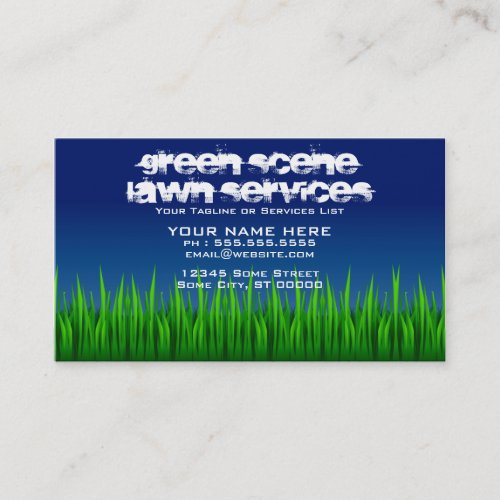 green scene lawn services business card