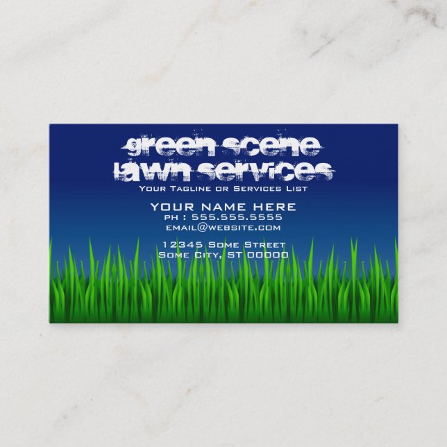 green scene lawn services business card (Front)