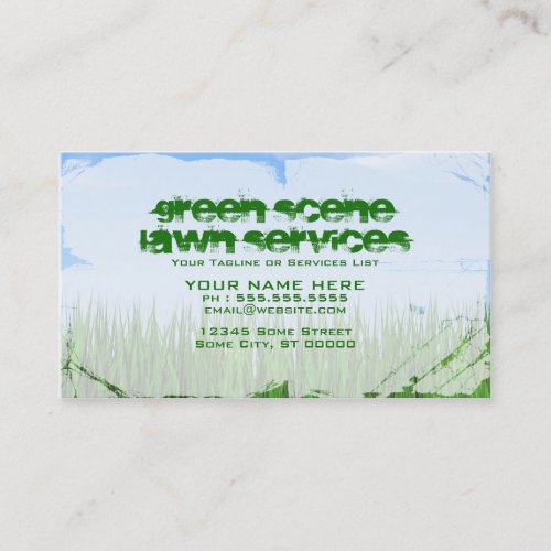green scene lawn services business cards