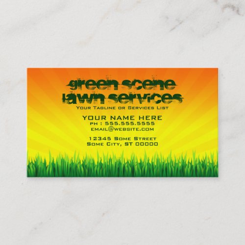 green scene lawn services business card
