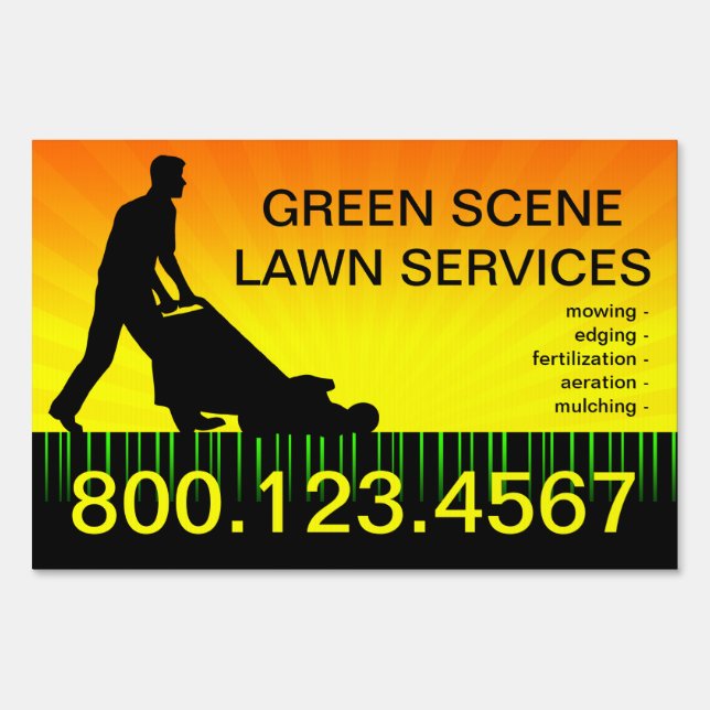 green scene lawn services sign (Front)