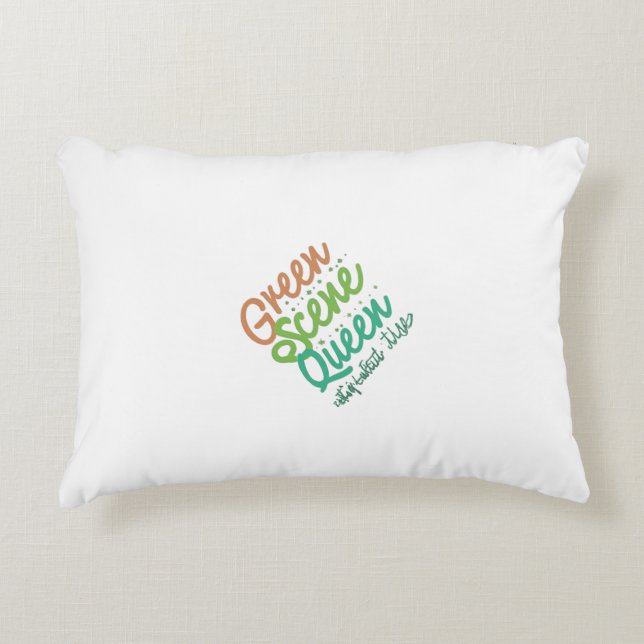 Green scene queen  accent pillow (Front)