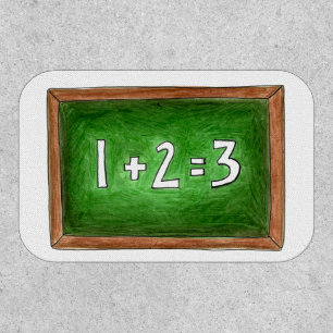 Green School Chalkboard Slate Math Class Teacher Patch