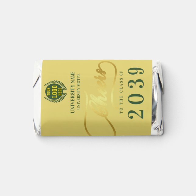 Green School College University Graduation Day Hershey's Miniatures (Front)