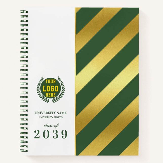 Green School College University Graduation Day Notebook (Front)
