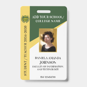 Green School College University Student Teacher Badge