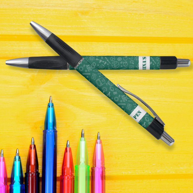 Green School elements Pencil pattern personalized Pen (Green School elements Pencil pattern personalized Pen)