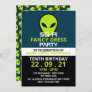 Green Sci-fi Alien, Birthday Invitation