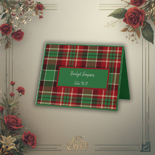 green scottish country wedding guest seating card