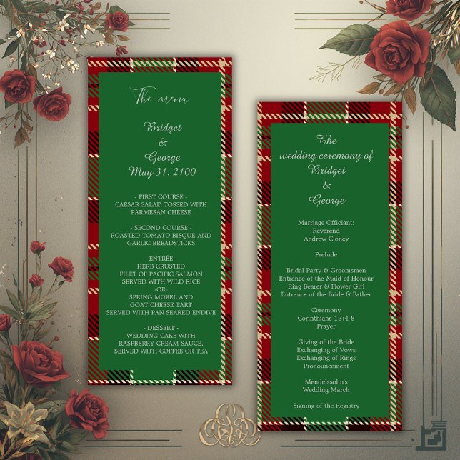green scottish country wedding program & menu (Creator Uploaded)