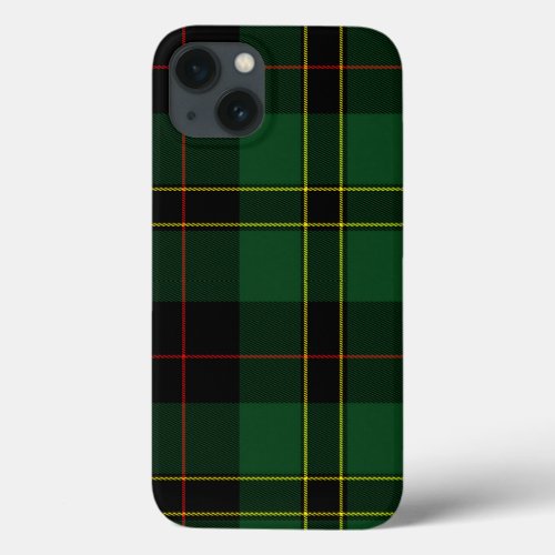 Green Scottish Highlands Clan Tartan iPhone 13 Case