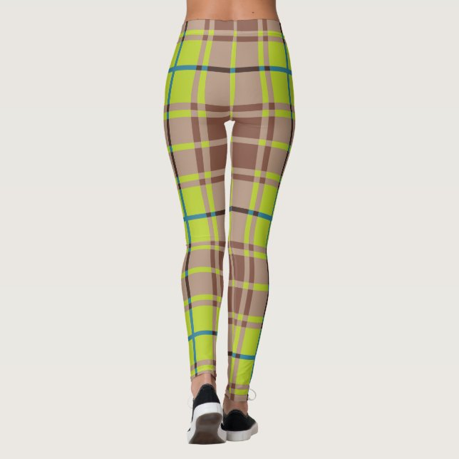 Green Scottish Plaid Leggings (Back)