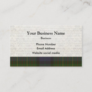 Green Scottish tartan plaid Business Card