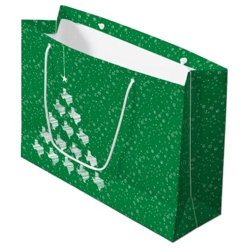 Green Scribbled Texas Christmas Tree Large Gift Bag