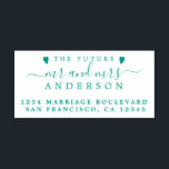 Green Script Future Mr Mrs Wedding Return Address Self-inking Stamp<br><div class="desc">Chic, modern and simple wedding return address self-inking stamp with the text the future Mr and Mrs in green elegant script calligraphy with a stylish touch of two little hand drawn hearts. Simply add your name and address to all your wedding RSVP envelopes. Exclusively designed for you by Happy Dolphin...</div>