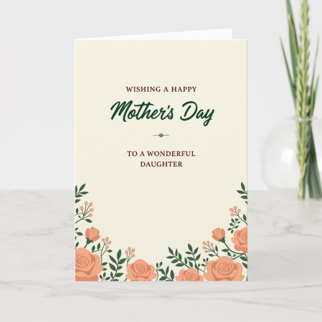 Green Script Mothers Day Card (Front)