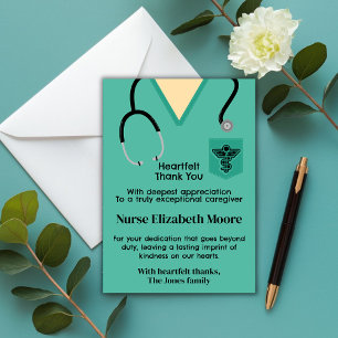 Green Scrubs Nurse Thank You Card