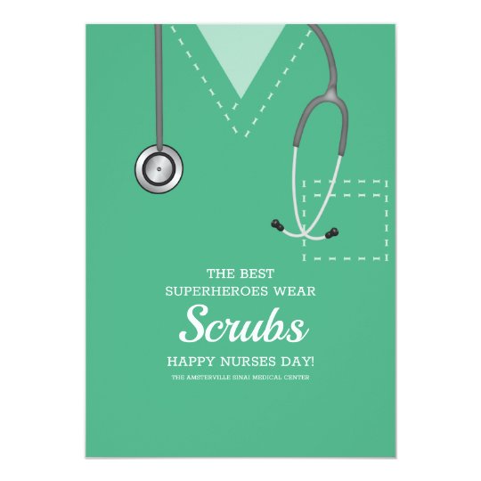 Green Scrubs Nurses Day Card