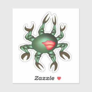 Green sea creature with many claws sticker