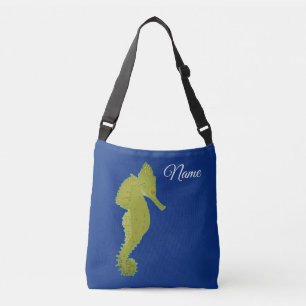 Green Sea horse Elegant Flower Photo Tote