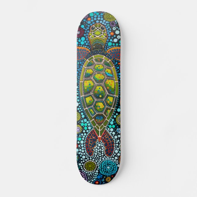 Green Sea Turtle - Aboriginal  - Skateboard Deck (Front)