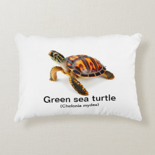 Green sea turtle accent pillow