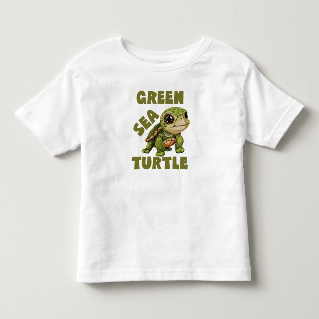 Green Sea Turtle, Adorable Baby Sea Turtle Toddler T-shirt (Front)