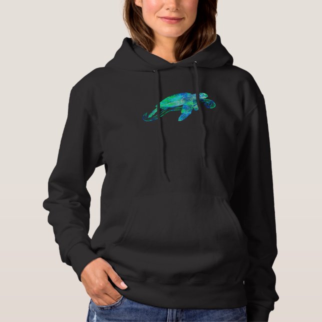 Green Sea Turtle Animal Hoodie (Front)