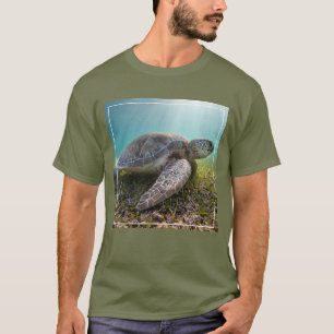 Green Sea Turtle At Dusk Akumal Bay T-Shirt