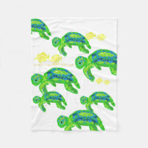 Green Sea Turtle Baby Blanket