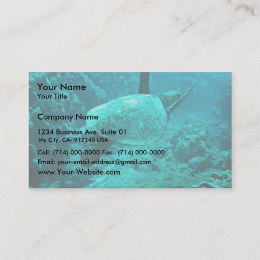 Customizable Green Sea Turtle Business Card