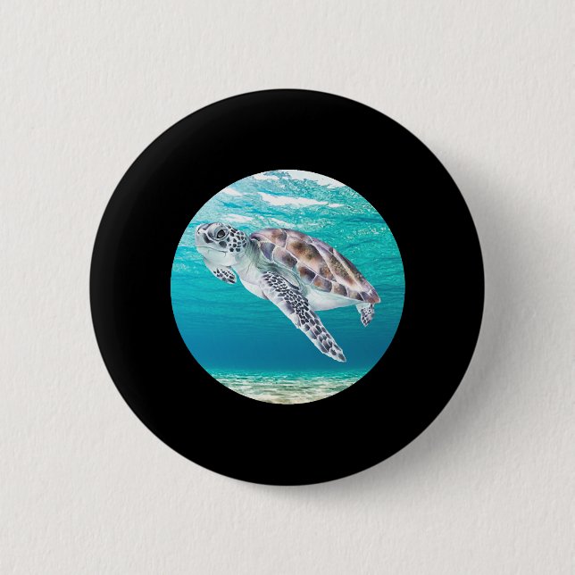 Green Sea Turtle  Button (Front)