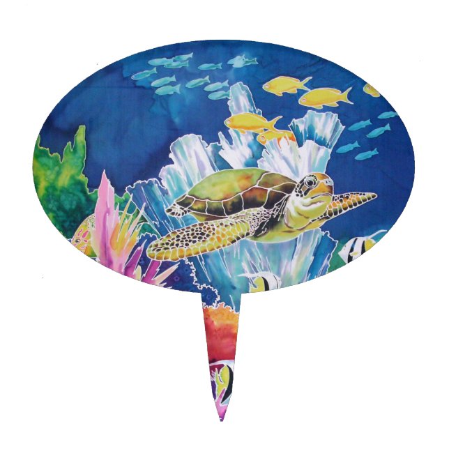 Green sea turtle cake topper (Front)