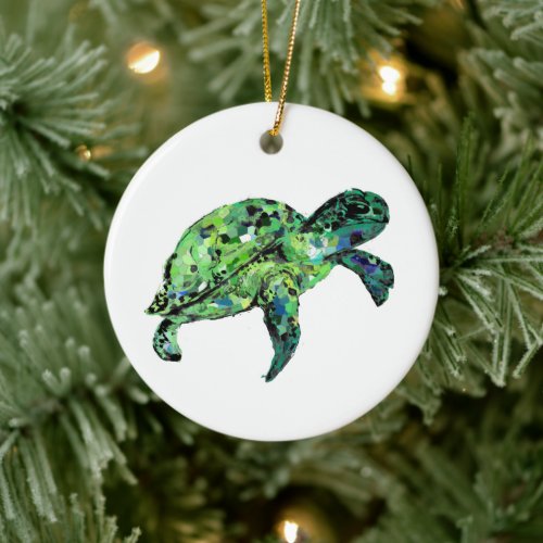 Green Sea Turtle Ceramic Ornament