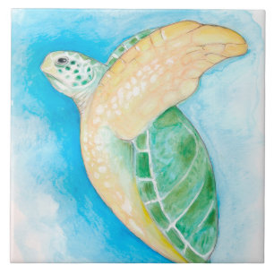 Green Sea Turtle Ceramic Tile