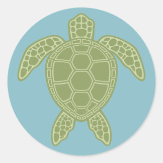 Green Sea Turtle Classic Round Sticker