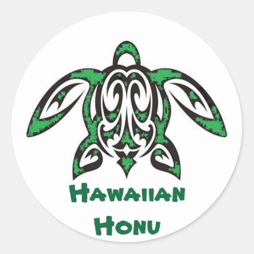 Green sea turtle classic round sticker