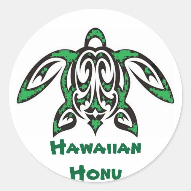Green sea turtle classic round sticker (Front)