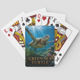 Green Sea Turtle Coral Reef ANIMALS Poker Cards