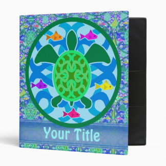 Green Sea Turtle Customizable 1" Art Binder