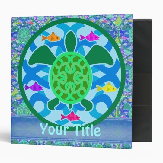 Green Sea Turtle Customizable 2" Art Binder
