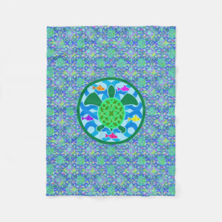 Green Sea Turtle Fleece Blanket