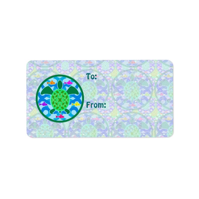 Green Sea Turtle Gift Labels (Front)