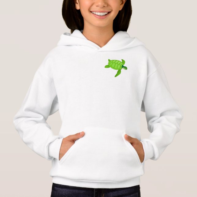 Green Sea Turtle Girls Hoodie (Front)