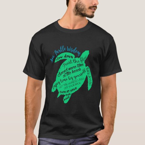 Green Sea Turtle Hawaiian Honu Wisdom T_Shirt